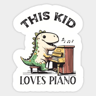 T-Rex playing piano Sticker